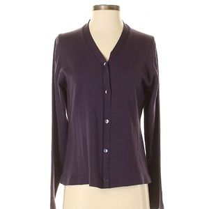 Giorgini Size S Wool Cardigan Purple Eggplant